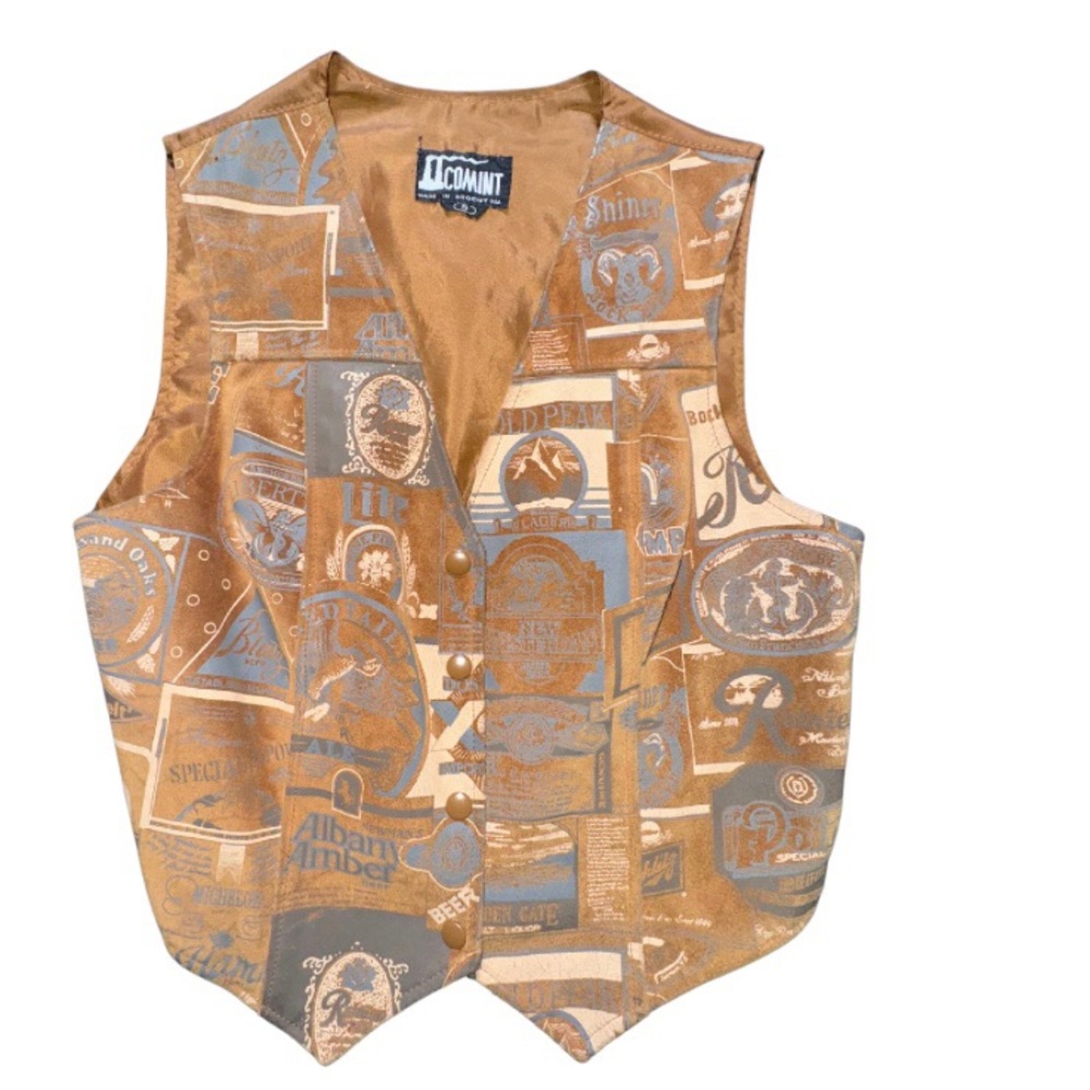 Beer Graphic Suede  Vest